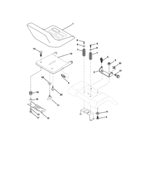 Seat Assembly Diagram and Parts List for 917271662  Craftsman Lawn Tractor