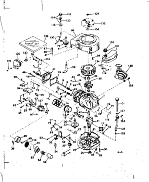 Basic Engine Diagram and Parts List for 143187094  Craftsman Engine