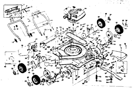 Mower Deck Diagram and Parts List for 131978212  Craftsman Lawn Mower