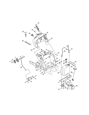 Fuel Tank/dash Panel Diagram and Parts List for 247203716  Craftsman Lawn Tractor