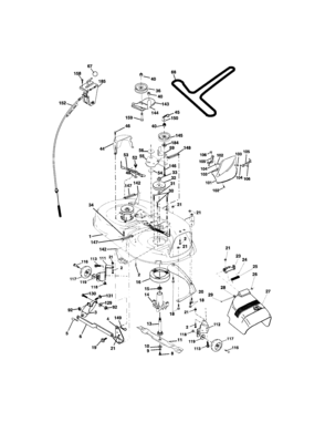 Mower Deck Diagram and Parts List for 917273520  Craftsman Lawn Tractor
