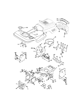 Chassis And Enclosures Diagram and Parts List for 917271833  Craftsman Lawn Tractor