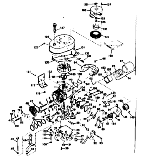 Basic Engine Diagram and Parts List for 143226242  Craftsman Engine