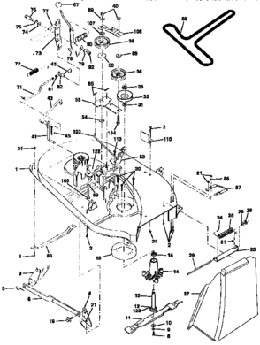 Mower Diagram and Parts List for 917256460  Craftsman Lawn Tractor