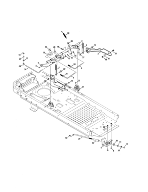 Deck Lift Diagram and Parts List for 247204000  Craftsman Engine