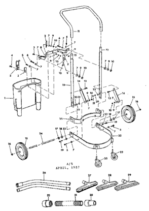 Cart Assembly And Accessories Diagram and Parts List for 113179932  Craftsman Filters & Accessories