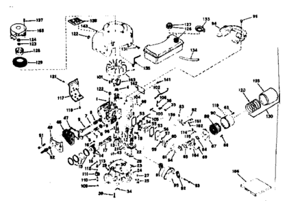 Basic Engine Diagram and Parts List for 143226072  Craftsman Engine