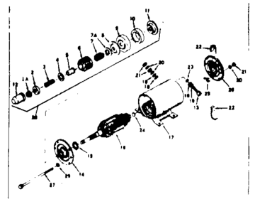 Starter Motor Diagram and Parts List for 143236022  Craftsman Engine