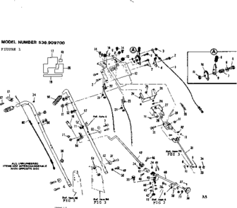 Handle Assembly Diagram and Parts List for 536909700  Craftsman Snow Blower