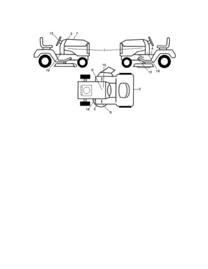 Decals Diagram and Parts List for 917280080  Craftsman Lawn Tractor