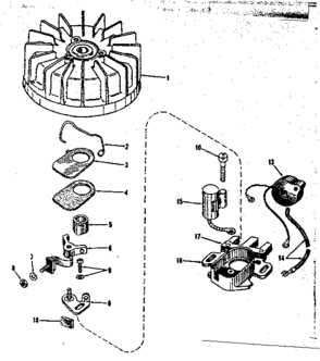 Magneto (phelon F-4220) Diagram and Parts List for 14340501  Craftsman Engine