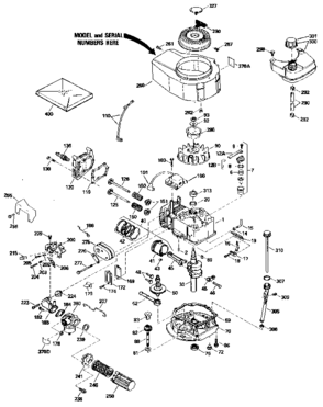 Replacement Parts Diagram and Parts List for 143434452  Craftsman Engine