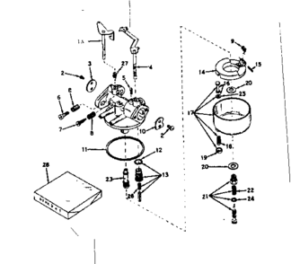 Carburetor Diagram and Parts List for 143579102  Craftsman Engine