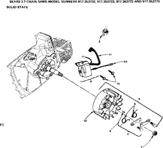 Solid State Diagram and Parts List for 917353772  Craftsman Chainsaw