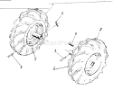 Wheel Assembly Diagram and Parts List for 486290760  Craftsman Snow Blower