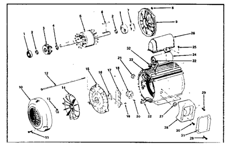 Unit Diagram and Parts List for 11312018  Craftsman Power Motor