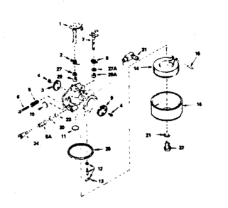 Carburetor No. 632282 Diagram and Parts List for 143386072  Craftsman Engine