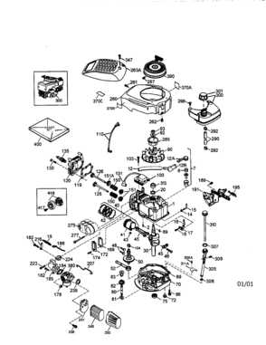 4-cycle Engine Diagram and Parts List for 143016702  Craftsman Engine