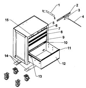 Cabinet Parts Diagram and Parts List for 706593570  Craftsman Tool Stand & Cart