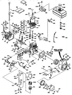 Replacement Parts Diagram and Parts List for 143948009  Craftsman Engine