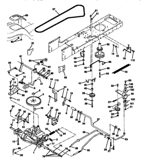 Ground Drive Diagram and Parts List for 917271110  Craftsman Lawn Tractor