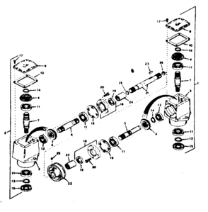 Mower Blade Drive Right Angle Drive - R.h. And L.h. Diagram and Parts List for 13196700  Craftsman Engine