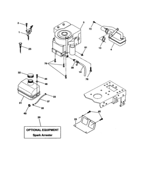 Engine Diagram and Parts List for 917277152  Craftsman Lawn Tractor