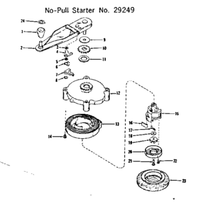 No-pull Starter No. 29249 Diagram and Parts List for 143124041  Craftsman Engine