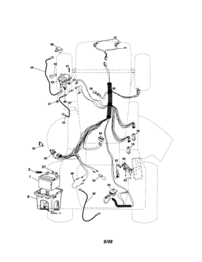 Electrical Diagram and Parts List for 917256720  Craftsman Lawn Tractor