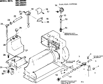 Dual Fuel Systems Diagram and Parts List for 580325051  Craftsman Engine