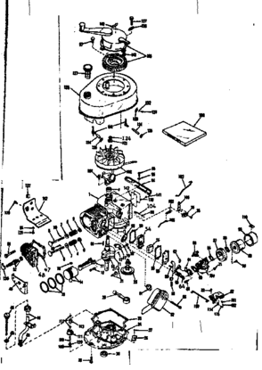 Basic Engine Diagram and Parts List for 143135072  Craftsman Engine