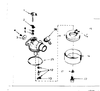 Carburetor Diagram and Parts List for 143354502  Craftsman Engine