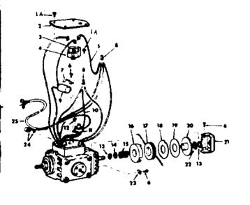 Motor Assembly Diagram and Parts List for 11329953  Craftsman Power Motor