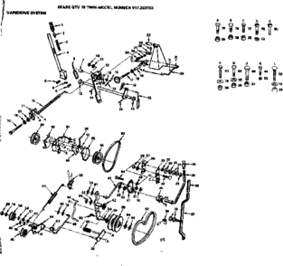 Varidrive System Diagram and Parts List for 917253733  Craftsman Lawn Tractor