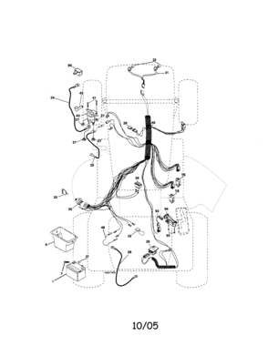 Electrical Diagram and Parts List for 917275764  Craftsman Lawn Tractor