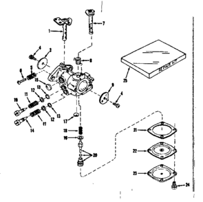 Carburetor No. 30119 Diagram and Parts List for 143106020  Craftsman Engine