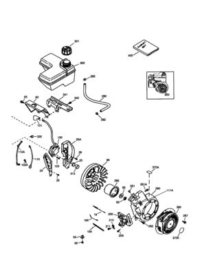 Fuel Tank Diagram and Parts List for 143996009  Craftsman Engine