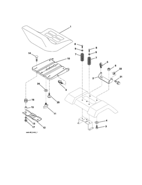 Seat Diagram and Parts List for 917288050  Craftsman Lawn Tractor