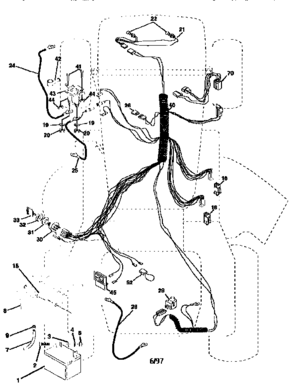 Electrical Diagram and Parts List for 917258482  Craftsman Lawn Tractor