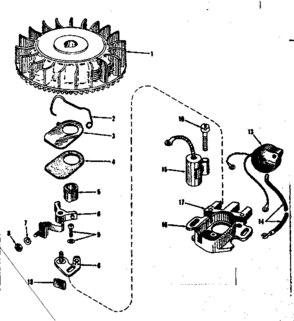 Magneto (phelon F-3220-m3) Diagram and Parts List for 143103060  Craftsman Engine