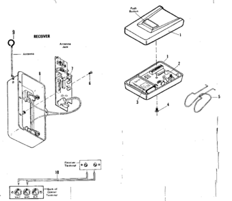 Radio Controls Diagram and Parts List for 139663830  Craftsman Garage Door Opener