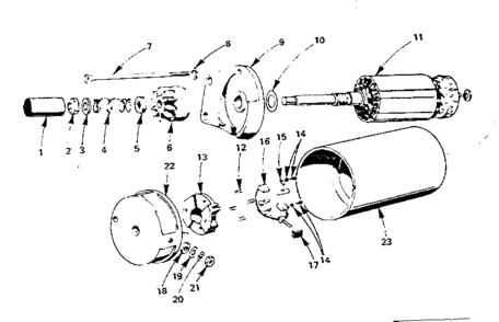 Starter Parts Group Diagram and Parts List for 739BF-MS2833E  Craftsman Engine