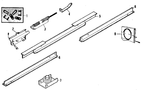 Rail Assembly Diagram and Parts List for 13953607  Craftsman Garage Door Opener