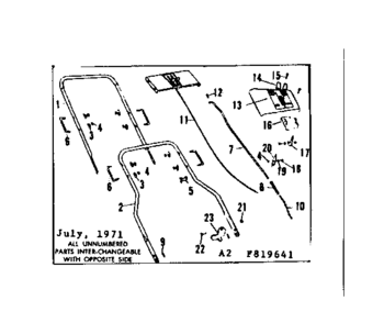 Control Plate Assembly Diagram and Parts List for 536819641  Craftsman Lawn Mower