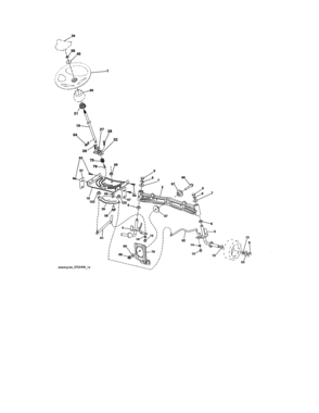 Steering Assembly Diagram and Parts List for 917990470  Craftsman Lawn Tractor