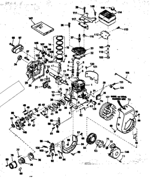 Engine Diagram and Parts List for 143754012  Craftsman Engine