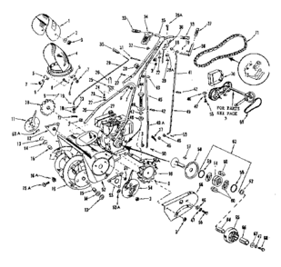 Replacement Parts Diagram and Parts List for 91781920  Craftsman Snow Blower
