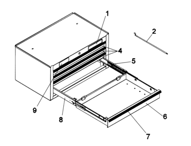 Tool Chest Diagram and Parts List for 706825220  Craftsman Tool Stand & Cart