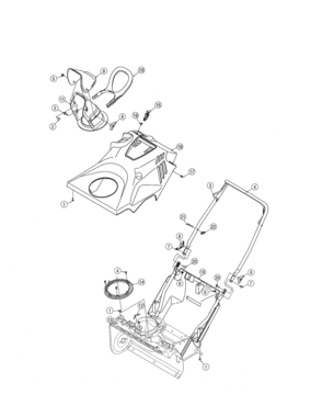 Top Cover/handle/lower Chute Diagram and Parts List for 247887800  Craftsman Snow Blower