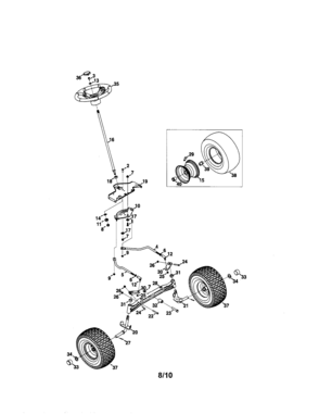 Steering/axle Diagram and Parts List for 247286720  Craftsman Lawn Tractor